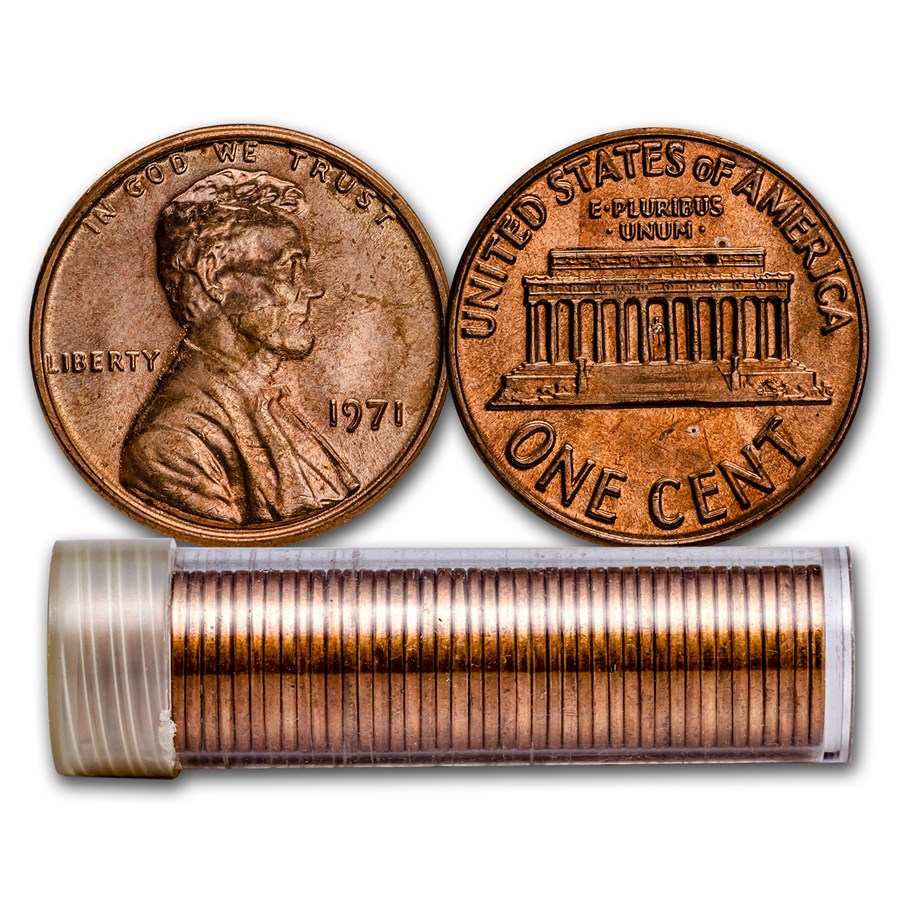 1971 Lincoln Cent 50-Coin Roll BU