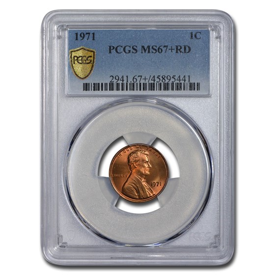 1971 Lincoln Cent MS-67+ PCGS (Red)