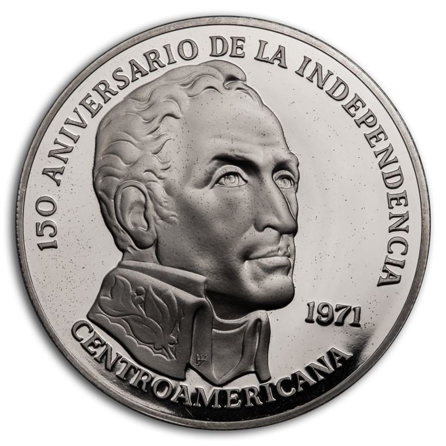 1971 Panama Silver 20 Balboas Simon Bolivar Proof