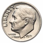1971 Roosevelt Dime 50-Coin Roll BU