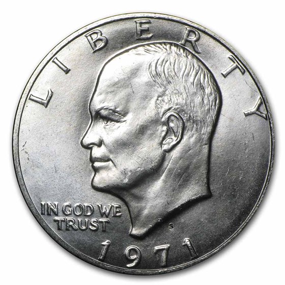 1971-S 40% Silver Eisenhower Dollars 20-Coin Roll BU 1971-S 40% Silver Eisenhower Dollars 20-Coin Roll BU