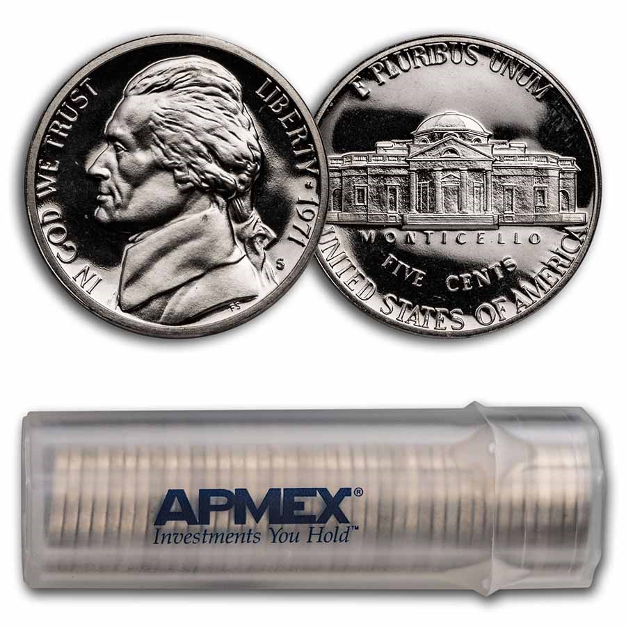 1971-S Jefferson Nickel 40-Coin Roll Proof