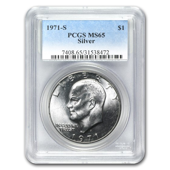 1971-S Silver Eisenhower Dollar MS-65 PCGS 1971-S Silver Eisenhower Dollar MS-65 PCGS