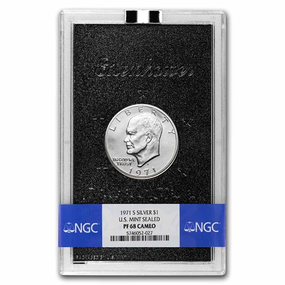 1971-S Silver Eisenhower Dollar PF-68 CAM NGC (Mint Sealed) 1971-S Silver Eisenhower Dollar PF-68 CAM NGC (Mint Sealed)