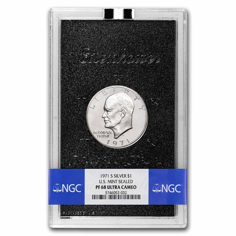 1971-S Silver Eisenhower Dollar PR-68 UCAM NGC (Mint Sealed)