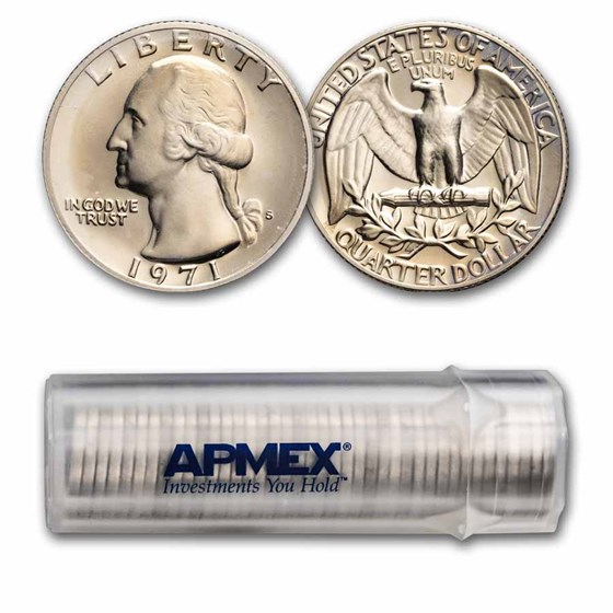 1971-S Washington Quarter 40-Coin Roll Proof 1971-S Washington Quarter 40-Coin Roll Proof