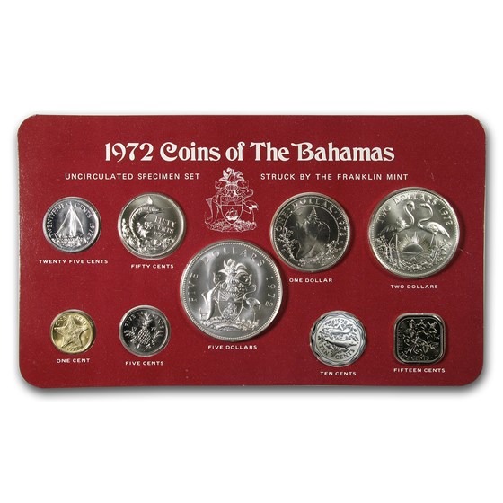 1972 Bahamas 9-Coin Mint Set BU