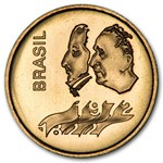 1972 Brazil Gold 300 Cruzeiros 150 Years of Independence BU