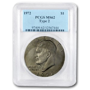 1972 Clad Eisenhower Dollar MS-62 PCGS (Type-2) 1972 Clad Eisenhower Dollar MS-62 PCGS (Type-2)