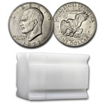 1972 Clad Eisenhower Dollars 20-Coin Roll BU