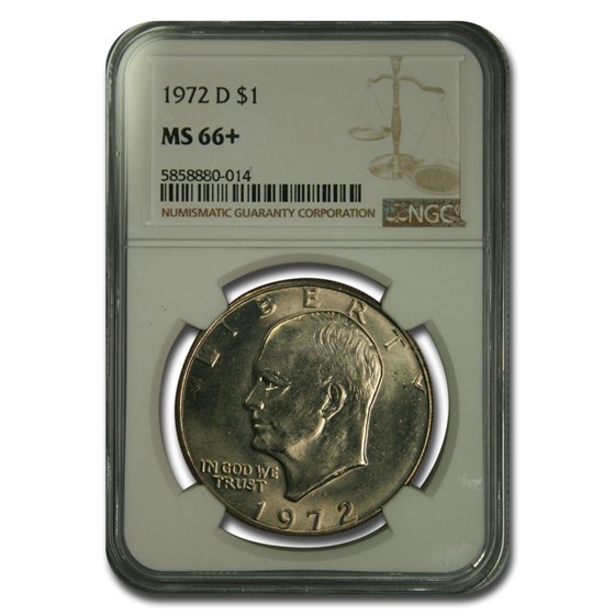 1972-D Clad Eisenhower Dollar MS-66+ NGC 1972-D Clad Eisenhower Dollar MS-66+ NGC