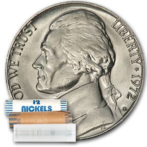 1972-D Jefferson Nickel 40-Coin Roll BU