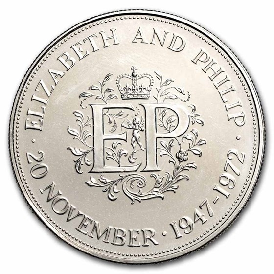 1972 Great Britain 25 New Pence Silver Wedding Anniversary BU