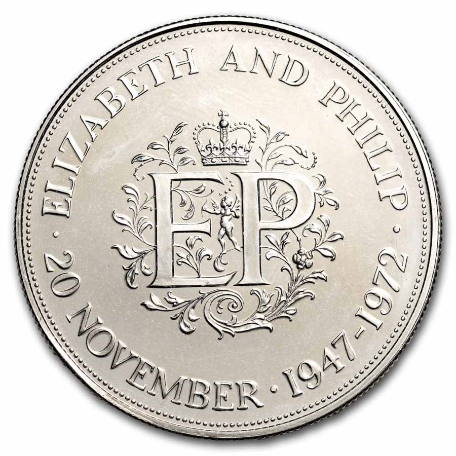 1972 Great Britain 25 New Pence Silver Wedding Anniversary BU