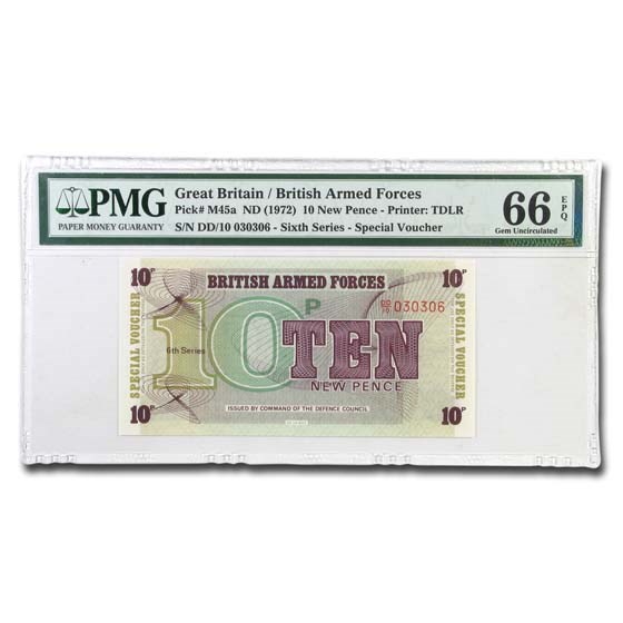 (1972) Great Britain/Armed Forces 10 New Pence CU-66 EPQ PMG (1972) Great Britain/Armed Forces 10 New Pence CU-66 EPQ PMG