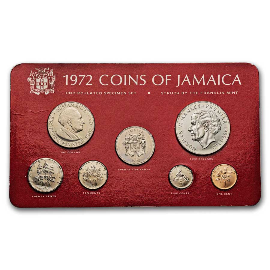 1972 Jamaica 7-Coin Specimen Set (w/COA)