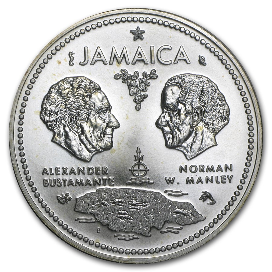 1972 Jamaica Silver $10 10th Anniversary of Independence BU
