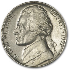 1972 Jefferson Nickel BU 1972 Jefferson Nickel BU