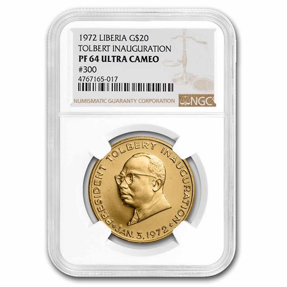 1972 Liberia Gold 20 Dollars Capitol PF-64 UCAM NGC (#300) 1972 Liberia Gold 20 Dollars Capitol PF-64 UCAM NGC (#300)