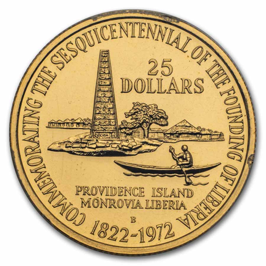 1972 Liberia Gold 25 Dollars Richard Tolbert PR-64 PCGS | eBay