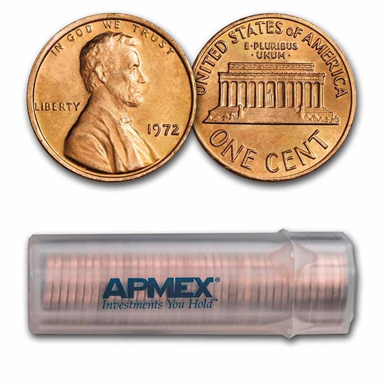 1972 Lincoln Cent 50-Coin Roll BU 1972 Lincoln Cent 50-Coin Roll BU