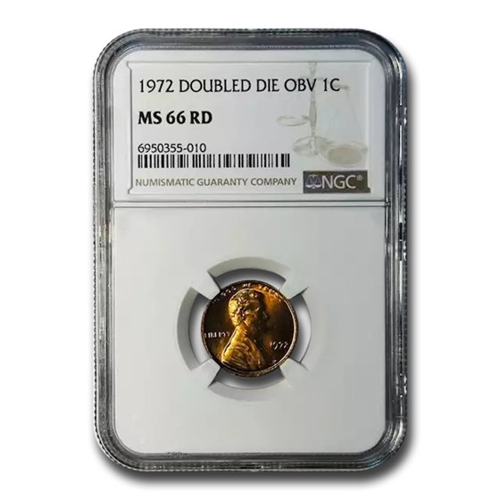 1972 Lincoln Cent Double Die Obverse MS-66 NGC (Red) 1972 Lincoln Cent Double Die Obverse MS-66 NGC (Red)