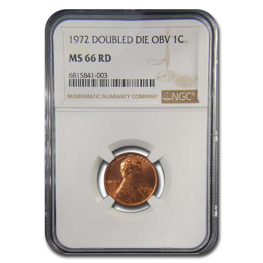 1972 Lincoln Cent Double Die Obverse MS-66 NGC (Red)