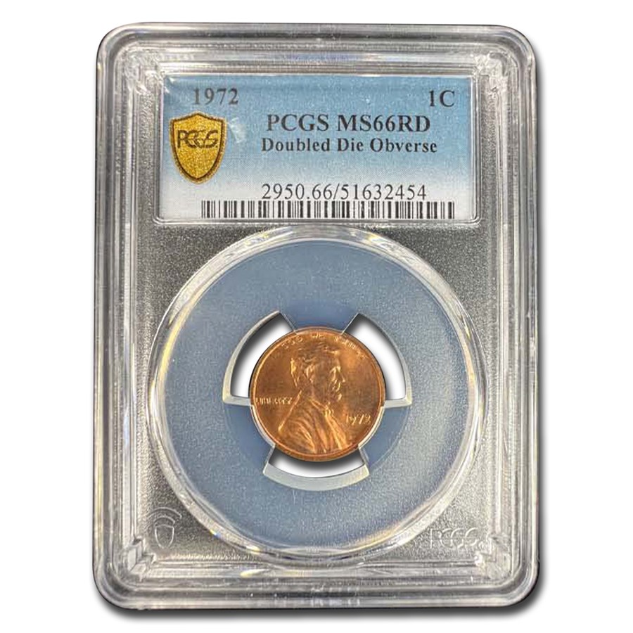 1972 Lincoln Cent Double Die Obverse MS-66 PCGS (Red)