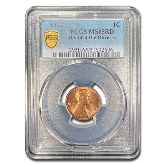 1972 Lincoln Cent Doubled Die Obverse MS-65 PCGS (Red) 1972 Lincoln Cent Doubled Die Obverse MS-65 PCGS (Red)