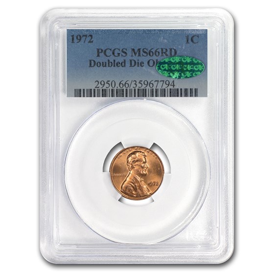 1972 Lincoln Cent MS-66 PCGS CAC (Red, Doubled Die Obverse) 1972 Lincoln Cent MS-66 PCGS CAC (Red, Doubled Die Obverse)