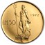 1972 Malta Gold 50 Pounds Neptune BU