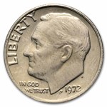 1972 Roosevelt Dime 50-Coin Roll BU