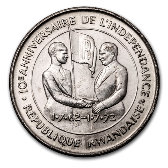 1972 Rwanda Silver 200 Francs 10th Anniv of Independence BU 1972 Rwanda Silver 200 Francs 10th Anniv of Independence BU