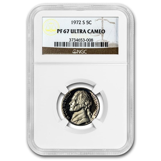 1972-S Jefferson Nickel PF-67 UCAM NGC 1972-S Jefferson Nickel PF-67 UCAM NGC