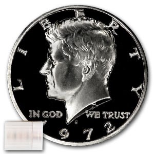 1972-S Kennedy Half Dollar 20-Coin Roll Proof 1972-S Kennedy Half Dollar 20-Coin Roll Proof
