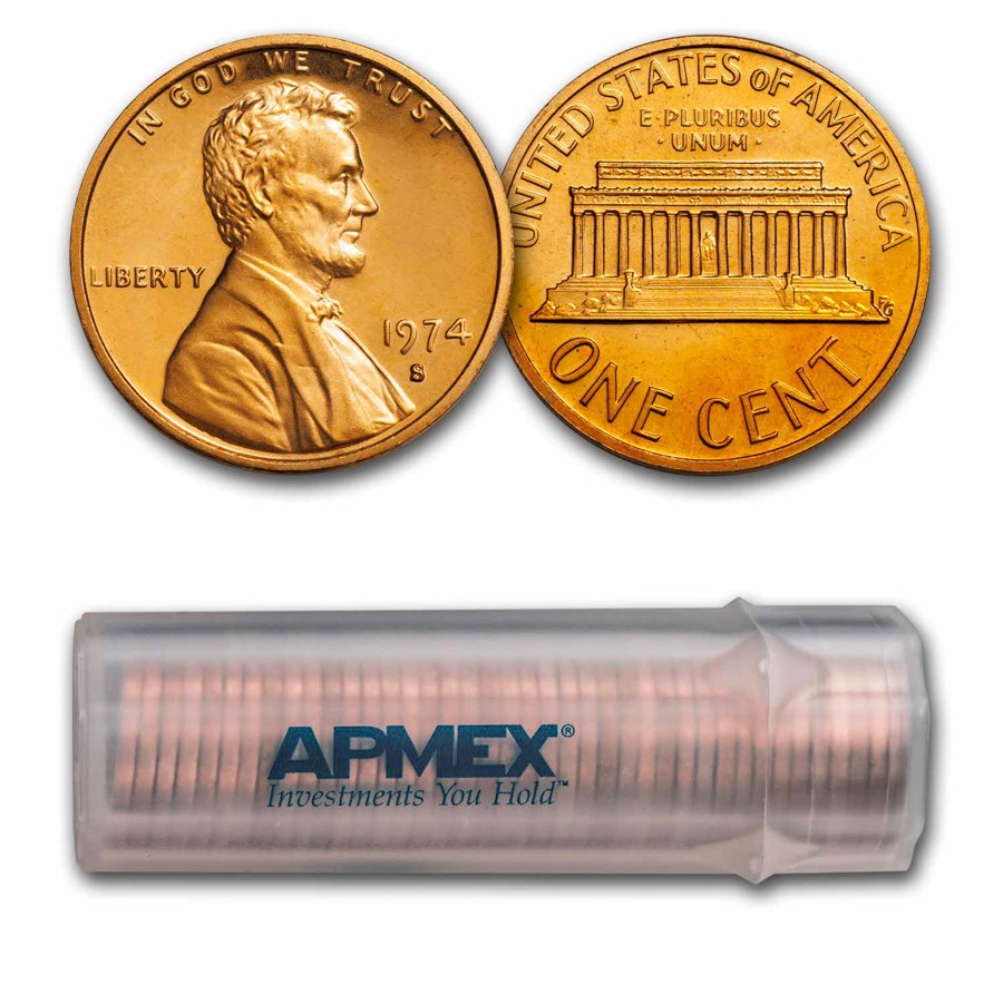 1972-S Lincoln Cent 50-Coin Roll BU