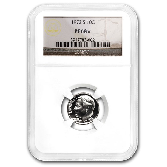 1972-S Roosevelt Dime PF-68* NGC 1972-S Roosevelt Dime PF-68* NGC
