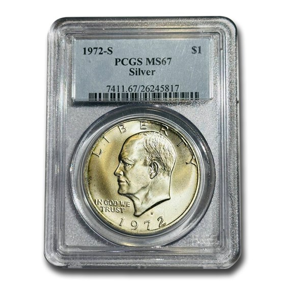 1972-S Silver Eisenhower Dollar MS-67 PCGS 1972-S Silver Eisenhower Dollar MS-67 PCGS