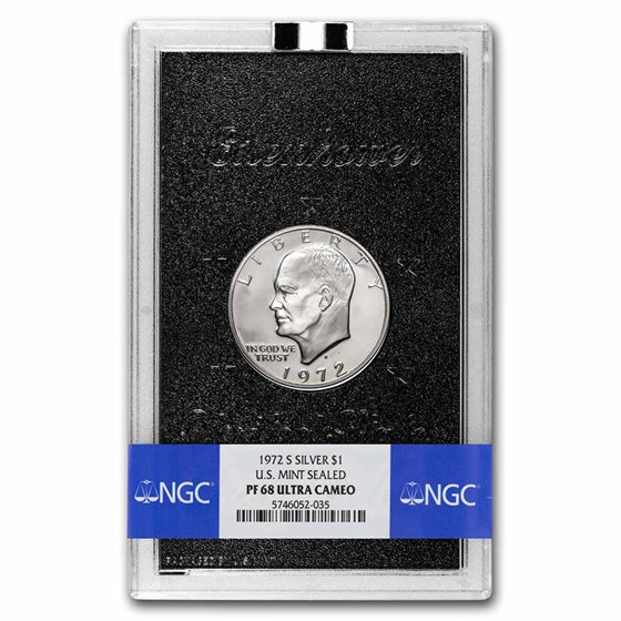 1972-S Silver Eisenhower Dollar PR-68 UCAM NGC (Mint Sealed)