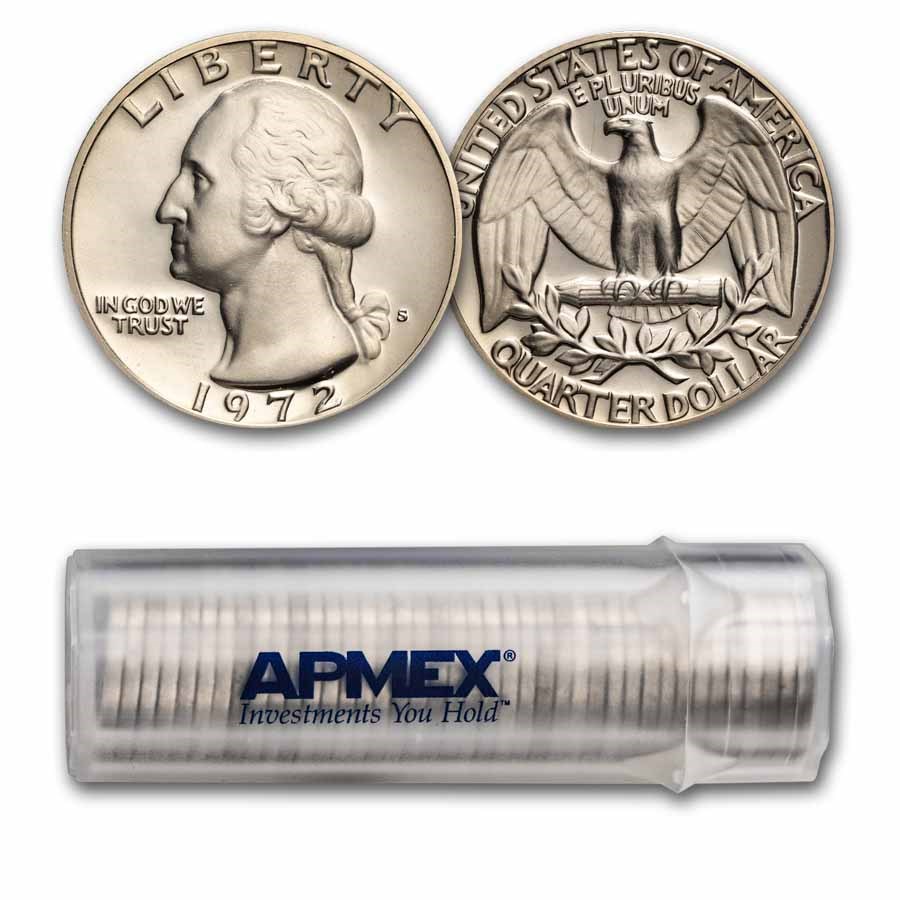 1972-S Washington Quarter 40-Coin Roll Proof
