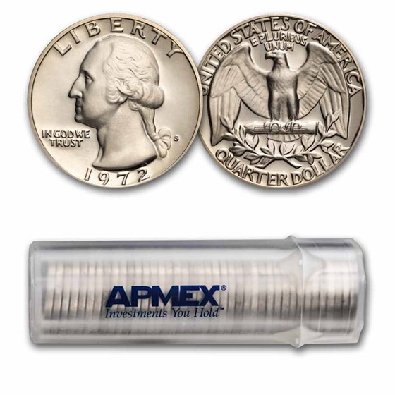1972-S Washington Quarter 40-Coin Roll Proof 1972-S Washington Quarter 40-Coin Roll Proof