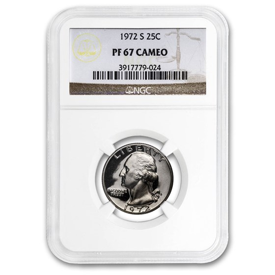 1972-S Washington Quarter PF-67 Cameo NGC 1972-S Washington Quarter PF-67 Cameo NGC