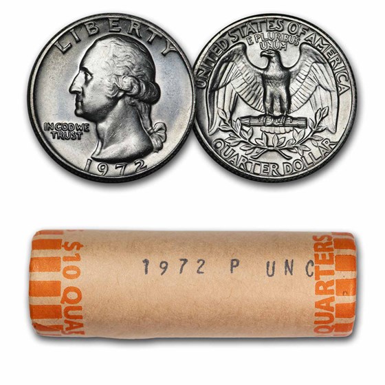 1972 Washington Quarter 40-Coin Roll BU 1972 Washington Quarter 40-Coin Roll BU