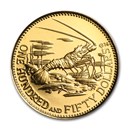 1973-77 Bahamas Gold 150 Dollars Lobster BU/Proof (Random)