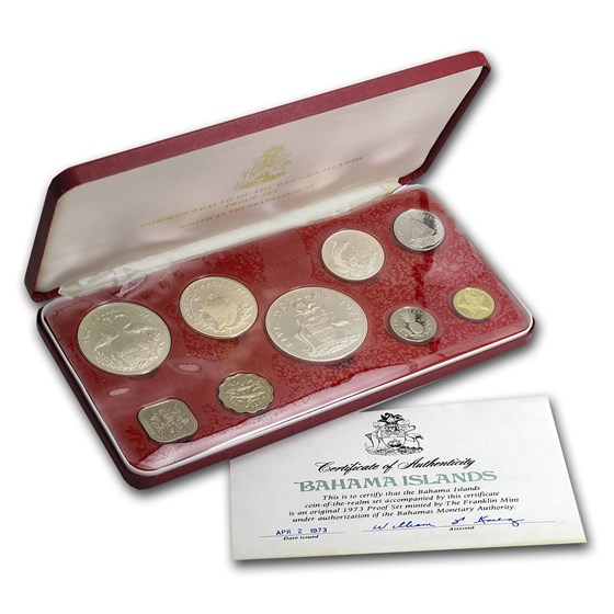 1973 Bahamas 9-Piece Proof Set 1973 Bahamas 9-Piece Proof Set
