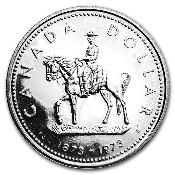 1973 Canada Silver Dollar Specimen (RCMP w/OGP) 1973 Canada Silver Dollar Specimen (RCMP w/OGP)