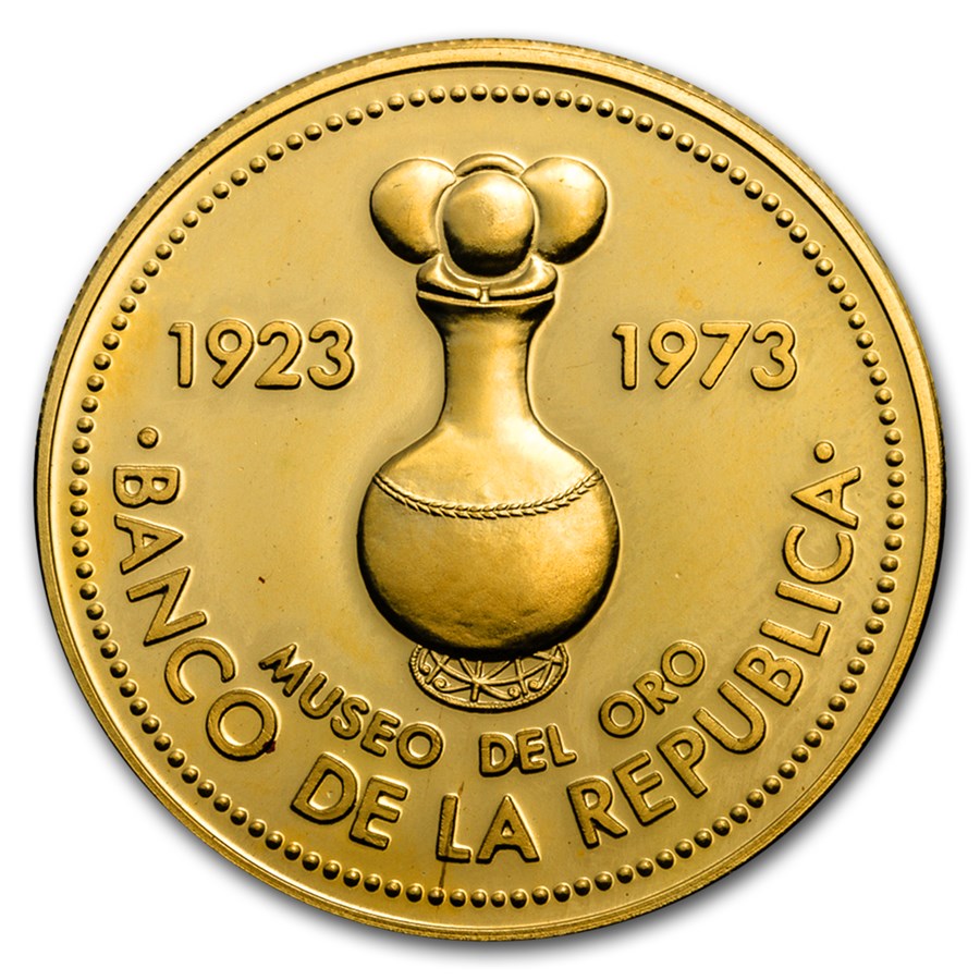 1973 Colombia Gold 1500 Pesos Gold Museum Bogota Proof