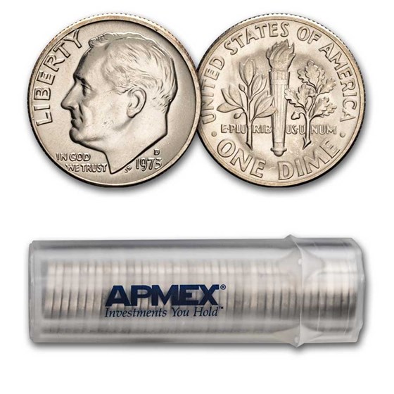 1973-D Roosevelt Dime 50-Coin Roll BU 1973-D Roosevelt Dime 50-Coin Roll BU
