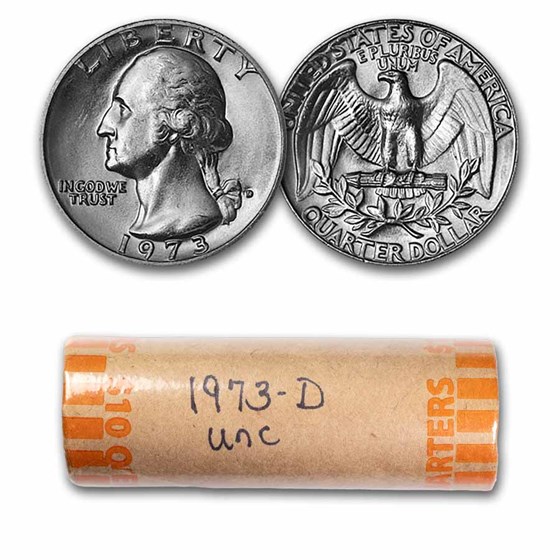 1973-D Washington Quarter 40-Coin Roll BU 1973-D Washington Quarter 40-Coin Roll BU