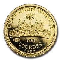 1973 Haiti Gold 100 Gourdes Columbus Proof